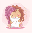 hand drawn cute lion for kids vector image