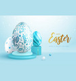 happy easter holiday background with easter eggs vector image vector image