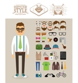 hipster man accessories hairstyles and labels vector image