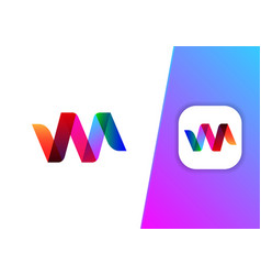 modern colorful ribbon shape logo design vector image