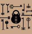 retro keys and lock vector image vector image
