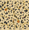 golden chains on leopard skin vector image