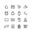 sleeping and insomnia black thin line icon set vector image