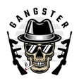 Vintage Gangster Skull In Fedora Hat Royalty Free Vector