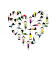 i love yoga heart shape vector image