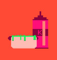 pixel icon in flat style hotdog and ketchup vector image vector image