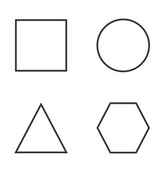 Basic geometric shapes icon set Royalty Free Vector Image