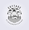 forest cottage logo tourism cabin icon symbol vector image vector image