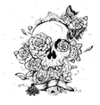 skull and flowers day vector image