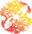 two gold dragon vector image vector image
