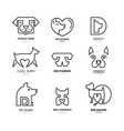 dog linear labels vector image vector image