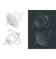bicycle hub with cassette isometric drawings vector image vector image