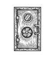 bunker door engraving vector image