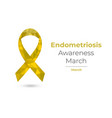 gold endometriosis awareness month low poly ribbon vector image