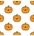 seamless halloween pattern with pumpkins on white vector image vector image