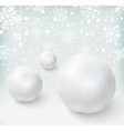 background with snowballs and snow vector image