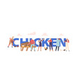 chicken farm concept male and female characters vector image vector image