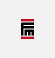 fm - design element or icon logo with letters f vector image vector image