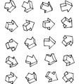 arrow hand drawn icon collection over white vector image