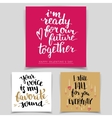 brush calligraphy love cards set vector image vector image