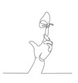 hand with butterfly on finger continuous one line vector image vector image