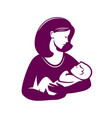 mother loving hugs little baby symbol mothers day vector image