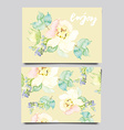 decorative card flowers painted in watercolor hand vector image vector image