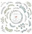 doodles hand drawn branches set vector image vector image
