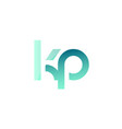 green gradient pastel modern kp k p alphabet vector image