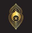 moon gold mystical gold mandala lotus logo vector image vector image