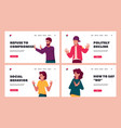 people refuse landing page template set vector image