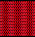seamless knit pattern red knitted vector image