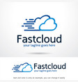 fast cloud logo template design emblem vector image