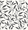 hand drawn plant black and white seamless pattern vector image