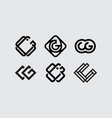 modern professional set monogram cg on white vector image