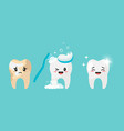 set of cute teeth characters with kawaii faces vector image vector image