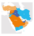 west asia region map countries in western asia vector image vector image