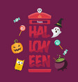 halloween telephone booth poster vector image