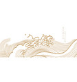 hand drawn wave with japanese pattern abstract vector image vector image