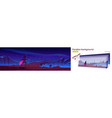 parallax background with wizard walk to bridge vector image