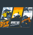 poster three banners with utvs off-road vector image vector image