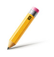 short yellow pencil realistic vector image