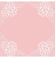 white-pink lace frame with a mesh background vector image
