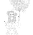 witch with magic wand vector image vector image