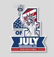 4 of july day independence statue liberty vector image