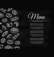 chalkboard menu background with bakery products vector image vector image