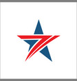 star logo abstract red and blue color vector image