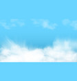 3d abstract blue sky and white clouds vector image