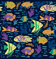 seamless pattern with oceanic fish vector image