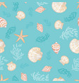 seashell seamless pattern scallop background vector image